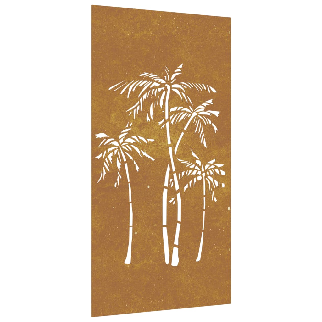 Garden Wall Decoration 105X55 Cm Corten Steel Palm Tree Design